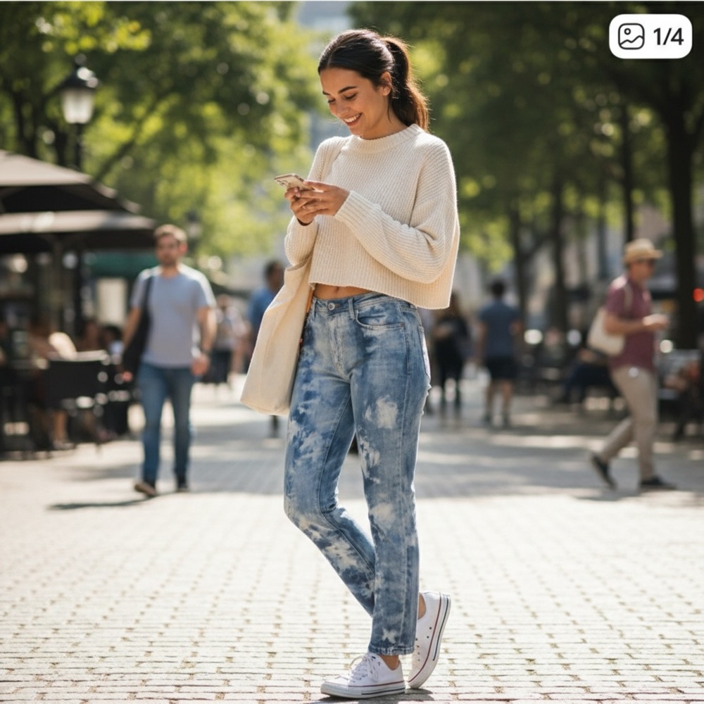 PILCRO by Anthropologie Slim Boyfriend Jeans Tie Dye Wash Size 32